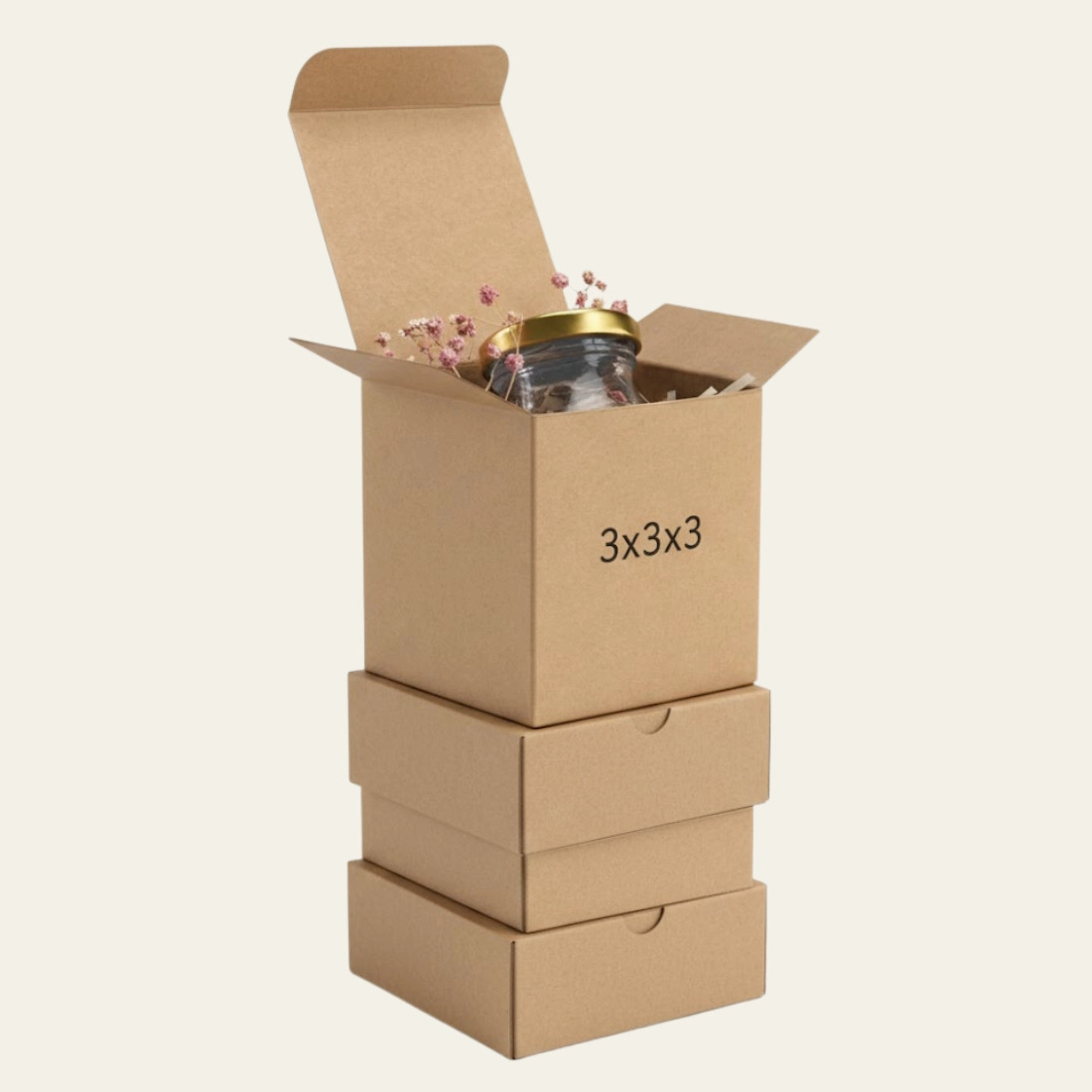 3x3x3 Kraft Boxes - Custom Kraft Boxes